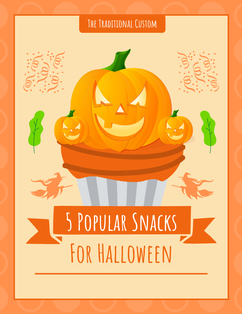 Booklet template: 5 Popular Snacks For Halloween (Created by Visual Paradigm Online's Booklet maker)