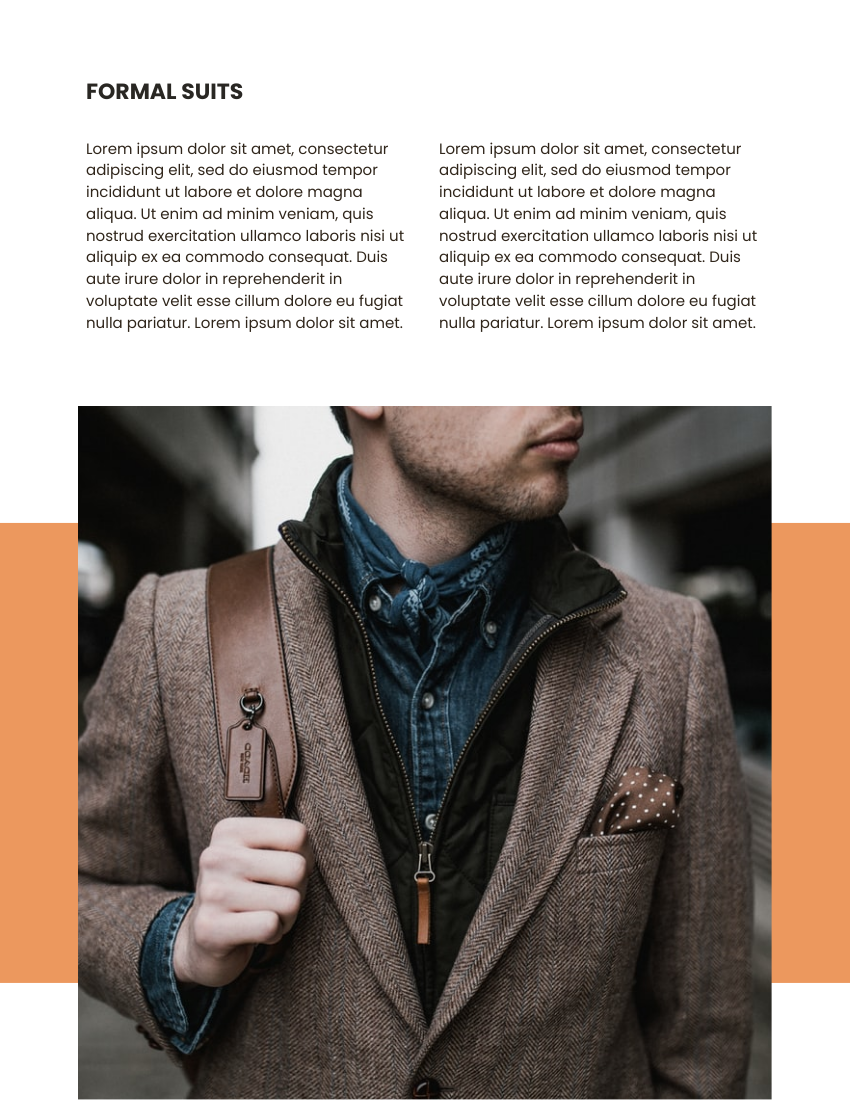 Catalog template: Men's Clothing Catalog (Created by Visual Paradigm Online's Catalog maker)