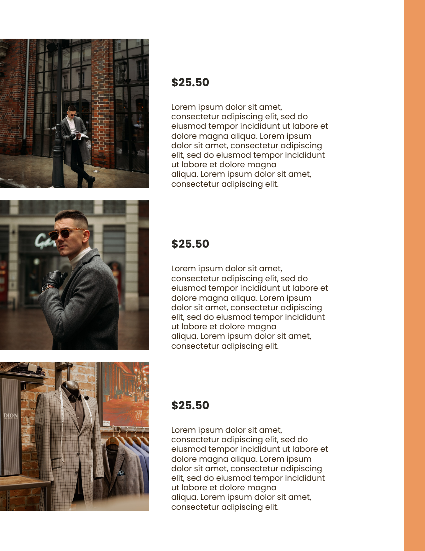 Catalog template: Men's Clothing Catalog (Created by Flipbook's Catalog maker)
