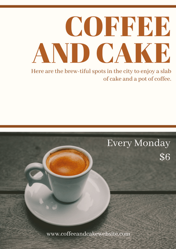 Editable posters template:Coffee And Cake Poster