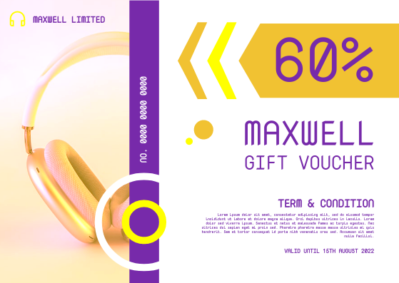 Gift Card template: New Series Headphone Gift Card (Created by Visual Paradigm Online's Gift Card maker)