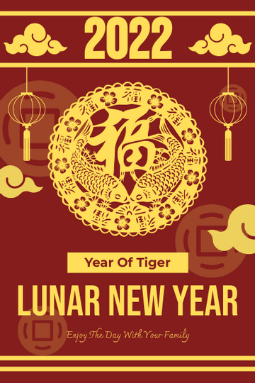 Greeting Card template: Auspicious Clouds Lunar New Year Greeting Card (Created by Visual Paradigm Online's Greeting Card maker)