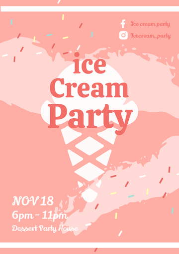 Flyer template: Ice Cream Party Flyer (Created by Visual Paradigm Online's Flyer maker)