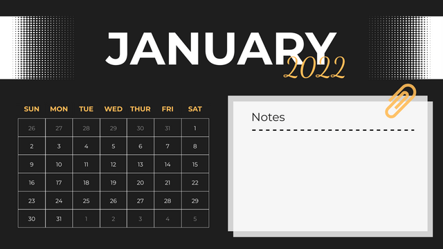 Calendar 模板。 Stylish Calendar 2022 (由 Visual Paradigm Online 的Calendar軟件製作)
