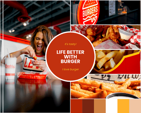 Mood Boards template: Burger Fast Food Mood Board (Created by Visual Paradigm Online's Mood Boards maker)