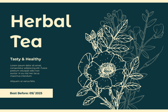 Label template: Herbal Tea Label (Created by InfoART's  marker)