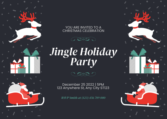 Invitation template: Jingle Holiday Party Invitation (Created by Visual Paradigm Online's Invitation maker)