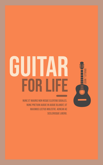 Editable bookcovers template:Guitar for life Book Cover