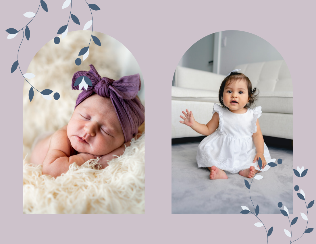 Baby Photo book template: Elegant Floral Baby Photo Book (Created by PhotoBook's Baby Photo book maker)