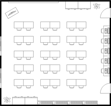 平面圖 模板。 學校教室平面圖 (由 Visual Paradigm Online 的平面圖軟件製作)