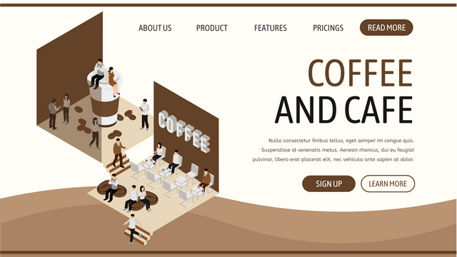 Isometric Diagrams template: Coffee Shop Isometric Diagrams (Created by Visual Paradigm Online's Isometric Diagrams maker)