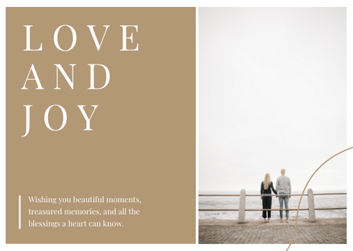 Editable postcards template:Love And Joy Postcard
