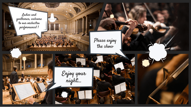 Comic Strips template: Orchestra Performance Comic Strip (Created by Visual Paradigm Online's Comic Strips maker)
