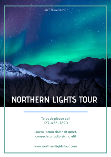 Editable flyers template:Northern Lights Tour Flyer