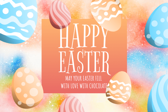 Editable greetingcards template:Happy Easter Greeting Card 2