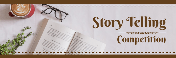 Story Telling Competition Email Header In Brown Colour Tone