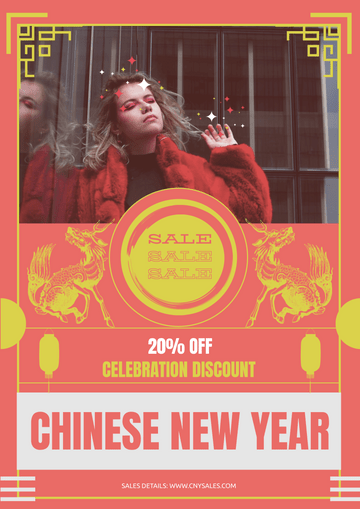 Editable posters template:Chinese New Year Sales Poster