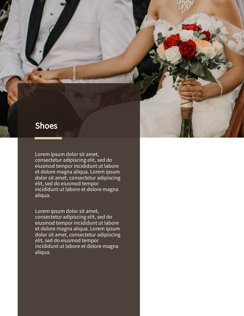 Lookbook 模板。Wedding Lookbook (由 Visual Paradigm Online 的Lookbook软件制作)