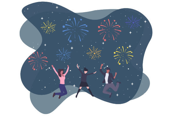 Festival Illustration template: Fireworks Celebration Illustration (Created by Visual Paradigm Online's Festival Illustration maker)