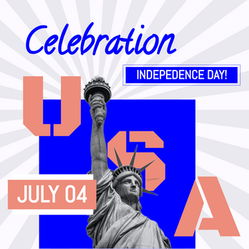 Editable instagramposts template:US Independence Day Instagram Post