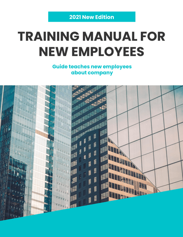 培訓手冊 模板。 Training Manual For New Employee (由 Visual Paradigm Online 的培訓手冊軟件製作)