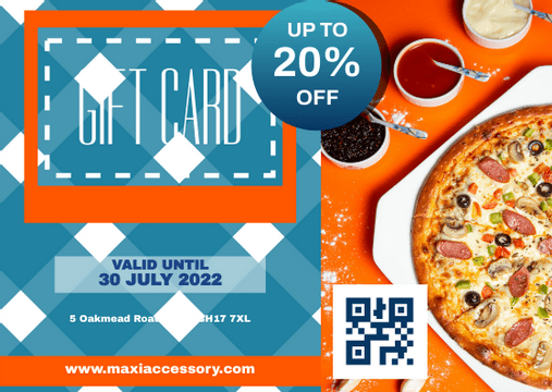 Editable giftcards template:Funky Pizza Discount Voucher Gift Card