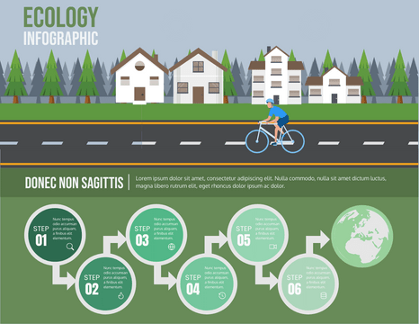 Editable infographics template:Ecology Natural Landscape Infographic