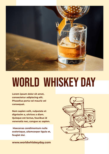 Editable flyers template:World Whiskey Day Introduction Flyer