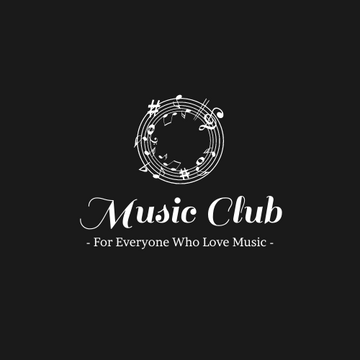 Editable logos template:Music Club Logo Created With Simple Words And Graphics