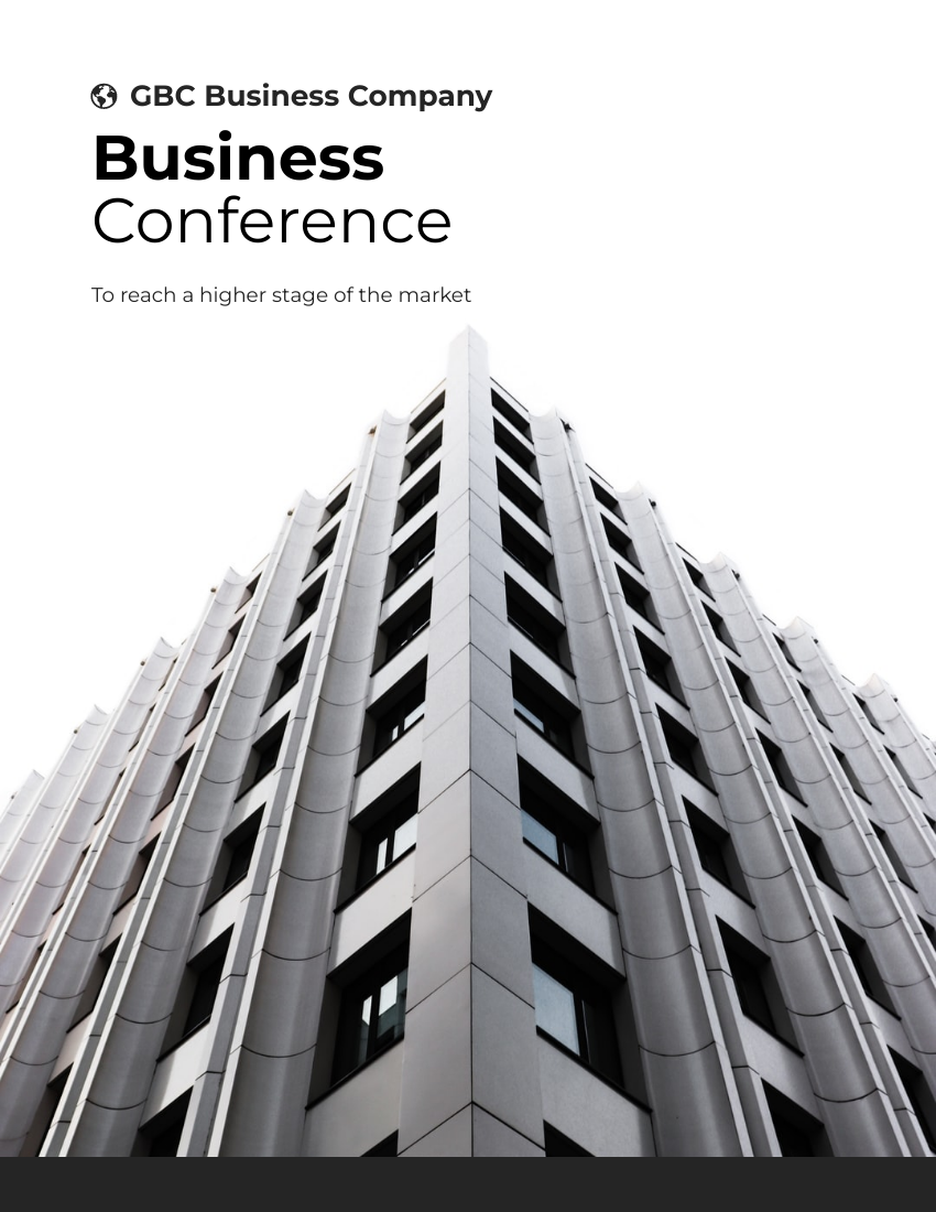 小册子 模板。Business Conference Booklet (由 Visual Paradigm Online 的小册子软件制作)