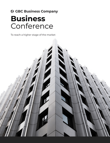 小冊子 模板。 Business Conference Booklet (由 Visual Paradigm Online 的小冊子軟件製作)