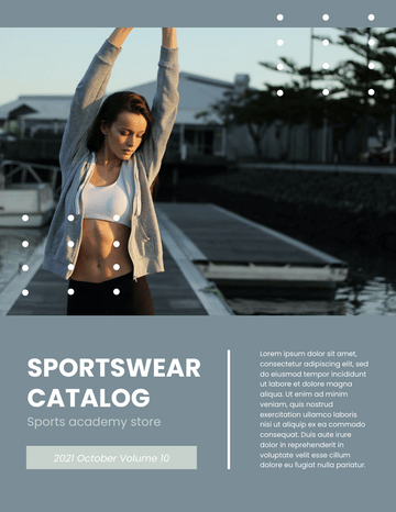 产品目录 模板。Sportswear Catalog (由 Visual Paradigm Online 的产品目录软件制作)