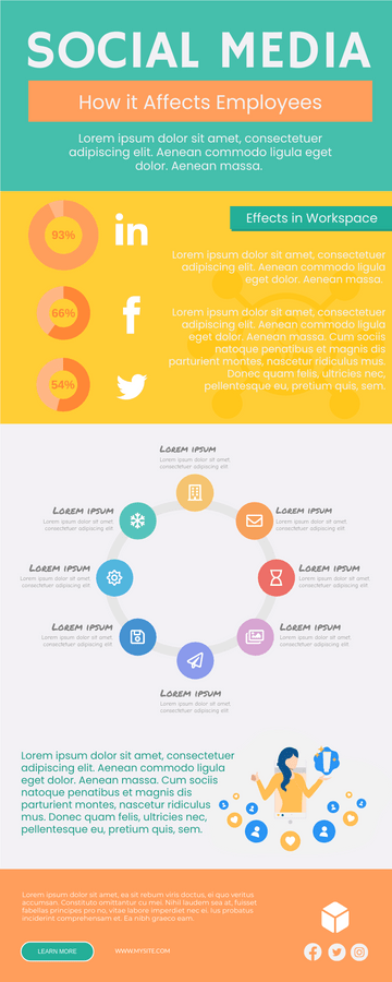 Infographic template: Infographic About Impact of Social Media in Workplace (Created by Visual Paradigm Online's Infographic maker)