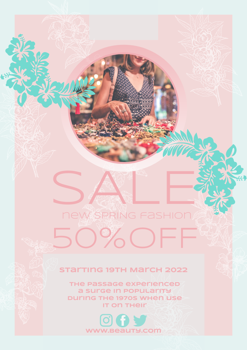 Spring Fashion Sale Flyer  Flyer Template Within Spring Event Flyer Template
