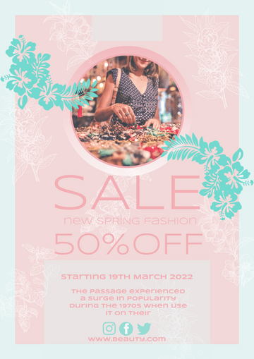 Editable flyers template:Spring Fashion Sale Flyer