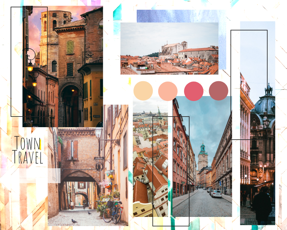 Mood Board template: Town Travel Mood Board (Created by Collage's Mood Board maker)