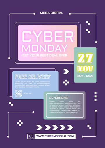 Editable flyers template:Funky Cyber Monday Flyer