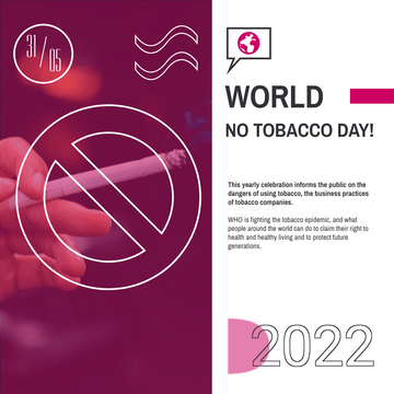 Editable instagramposts template:Pink World Tobacco Day Instagram Post