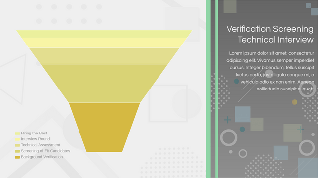 Funnel Charts template: Verification Screening Technical Interview (Created by Visual Paradigm Online's Funnel Charts maker)