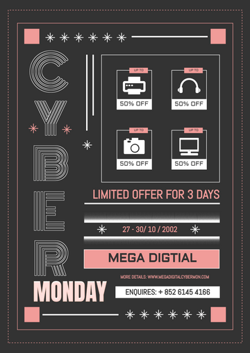 Poster template: Cyber Monday Graphic Poster (Created by Visual Paradigm Online's Poster maker)