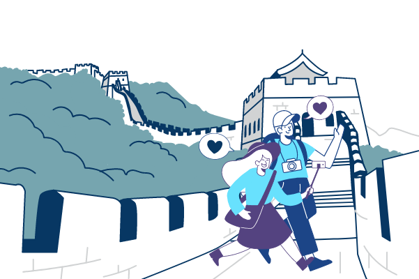 Traveling In China Illustration