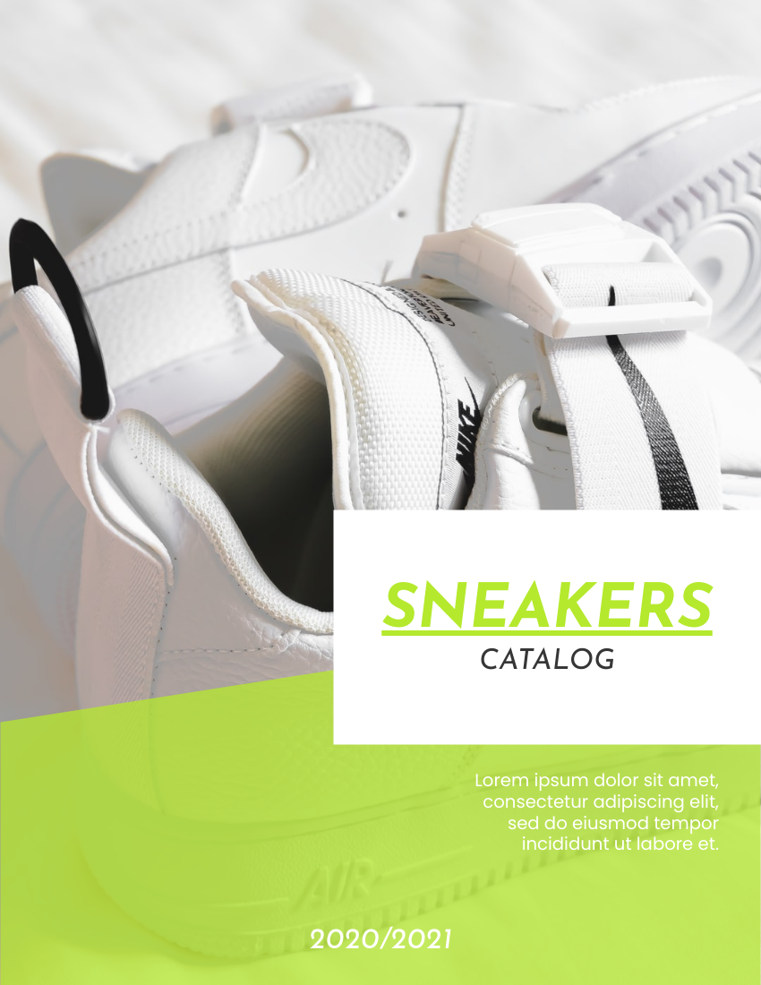 产品目录 模板。Sneakers Catalog (由 Visual Paradigm Online 的产品目录软件制作)