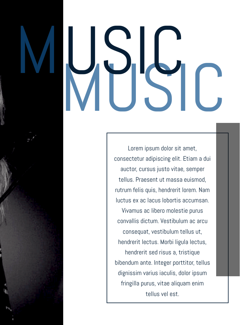 小冊子 模板。 Music Night Concert Booklet (由 Visual Paradigm Online 的小冊子軟件製作)