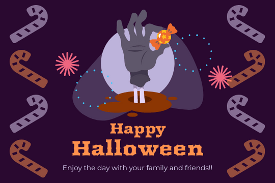 贺卡 模板。Monster Themed Fun Halloween Greeting Card (由 Visual Paradigm Online 的贺卡软件制作)
