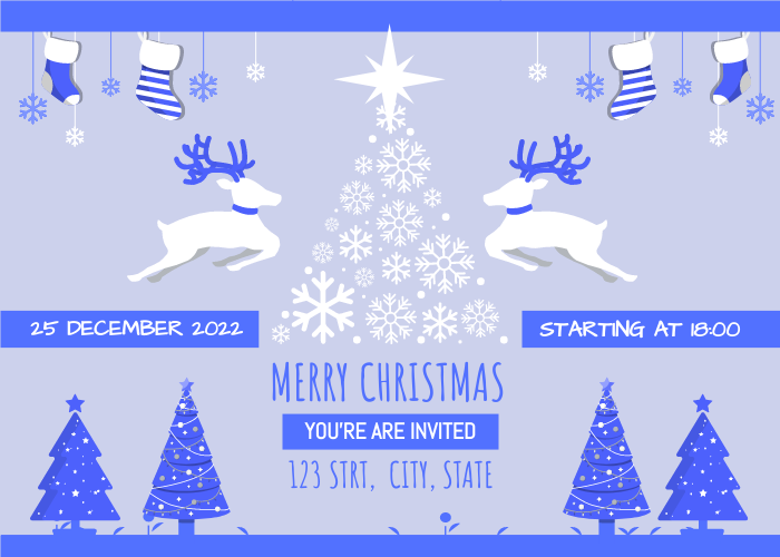 Invitation template: Snowy Christmas Tree Invitation  (Created by Visual Paradigm Online's Invitation maker)