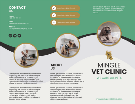Brochures template: Vet Clinic For Pets Brochure (Created by Visual Paradigm Online's Brochures maker)