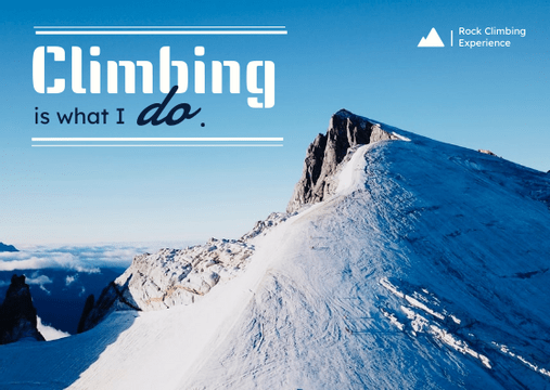 Postcard template: Climbing Mountain Experience Postcard (Created by Visual Paradigm Online's Postcard maker)