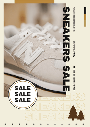 Editable posters template:Sneakers Christmas Sale Poster