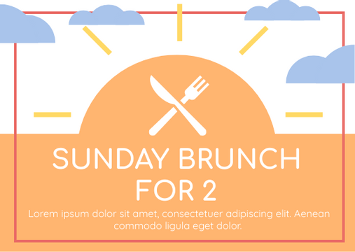 Gift Card template: Sunday Brunch For 2 Gift Card (Created by Visual Paradigm Online's Gift Card maker)