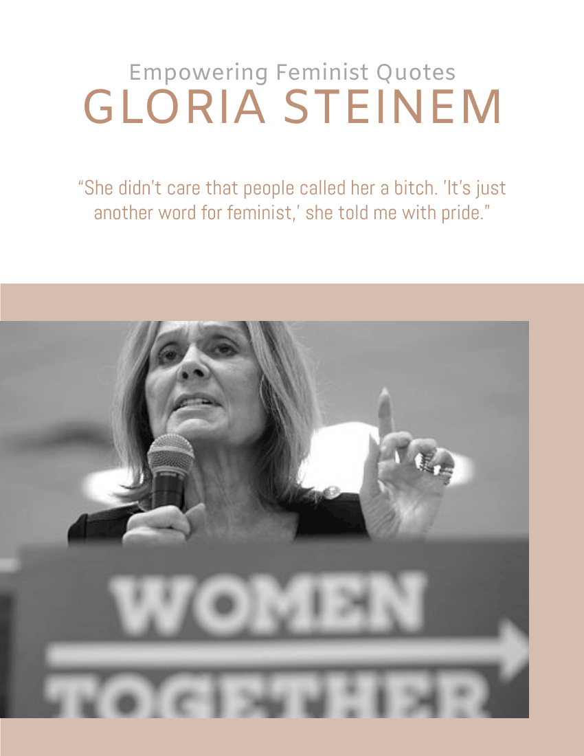 Quote 模板。 Men should think twice before making widowhood women's only path to power. ―Gloria Steinem (由 Visual Paradigm Online 的Quote軟件製作)